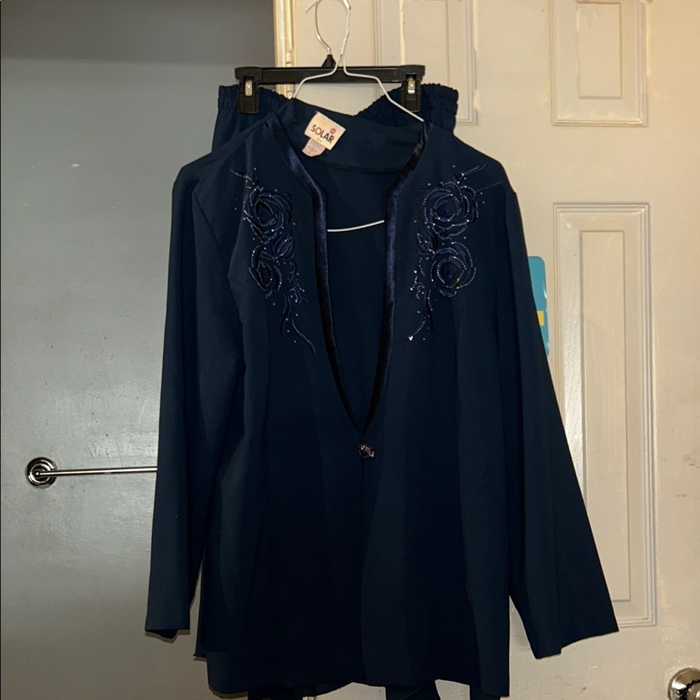 Elegant Navy Skirt Set